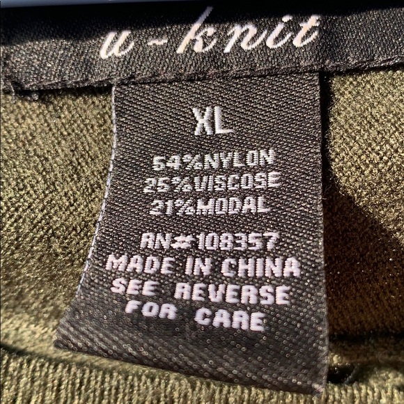 u - knit 3/4 sleeve sweater top - Picture 6 of 6